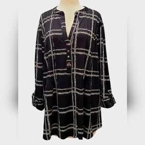 Cocomo size 3X black/white Blouse